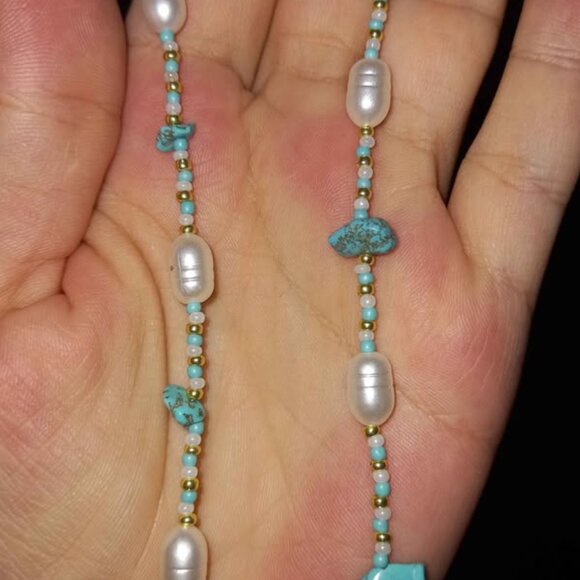 ✨ Elegant & Earthy Statement Necklace! ✨ Handmade Natural Stone & Stainless Stee - Picture 4 of 5